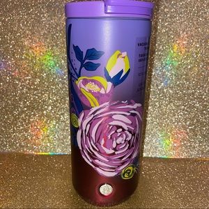 Starbucks RARE Purple Ombré Rose Floral Print Insulated Tumbler - 12oz - NWT